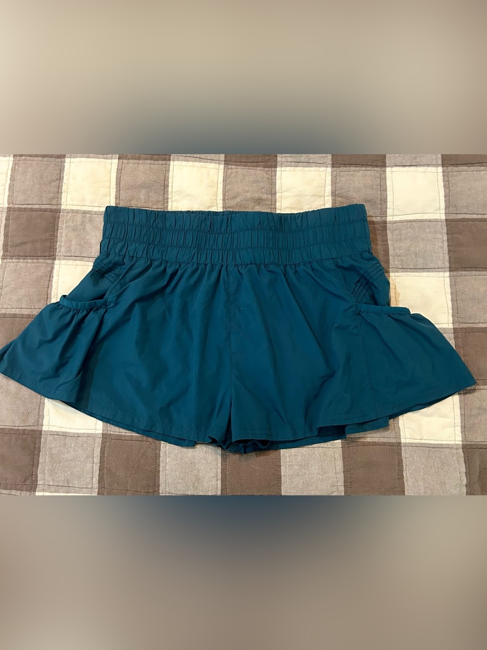 FP Movement by Free People Teal Get Your Flirt On Athletic Shorts sz M